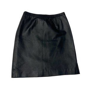 Vintage Black Leather Mini Skirt